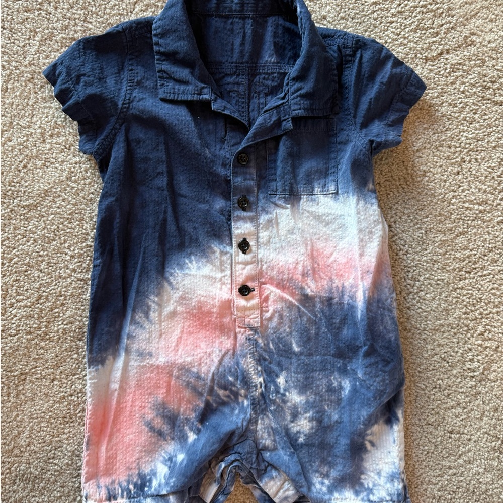 Kith Kids One Piece in Blue and Pink Tie-Dye